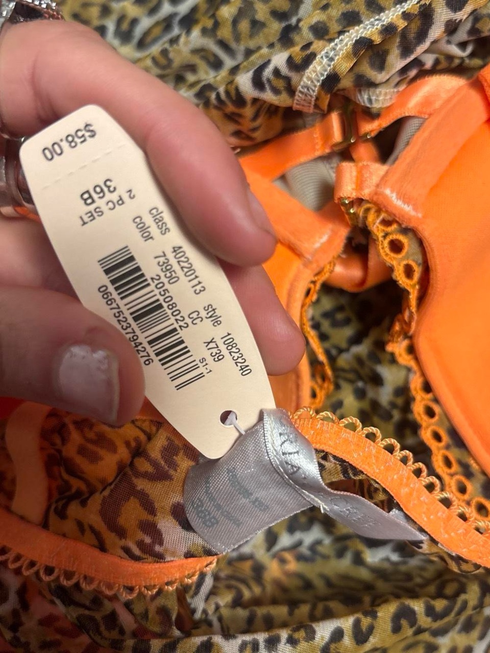 NWT Orange + Leopard Print Babydoll Top by Victoria’s Secret - Picture 5 of 5